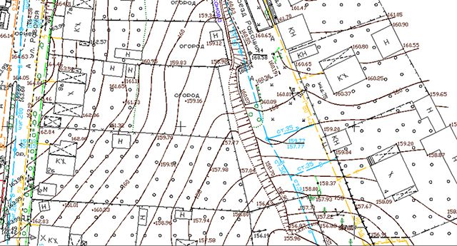 Фрагмент топографічної зйомки ділянки. Неспеціалісту розібратися важко